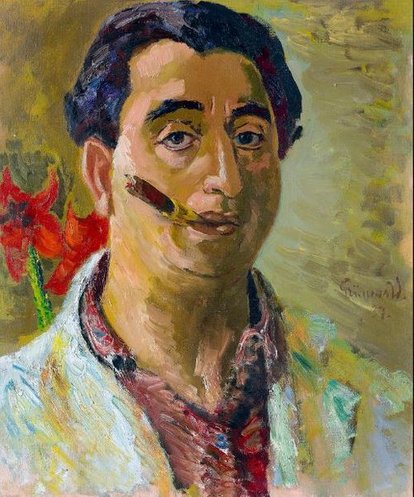 Isaac Grünewald, självporträtt - 1940-talet.