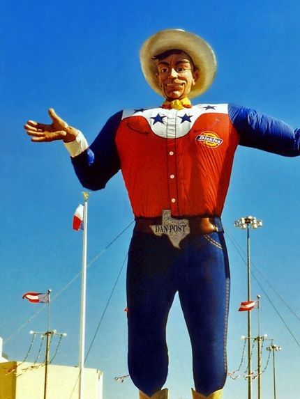 Big Tex. En jättestaty i Dallas. Biggest in the World.