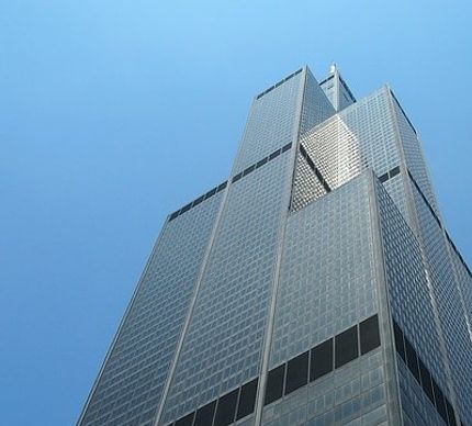 Sears Tower. Näst högst i världen på den tiden. Tala om sky-skrapa.