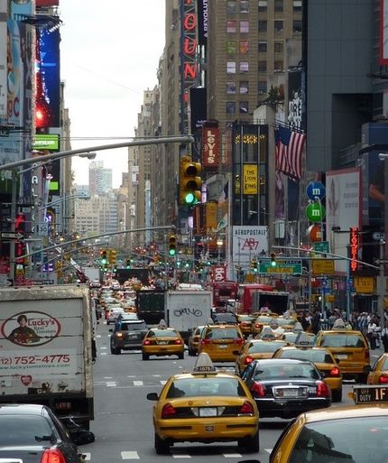 Manhattan i rusningstrafik. Vi hade inte en chans att hinna med planet.