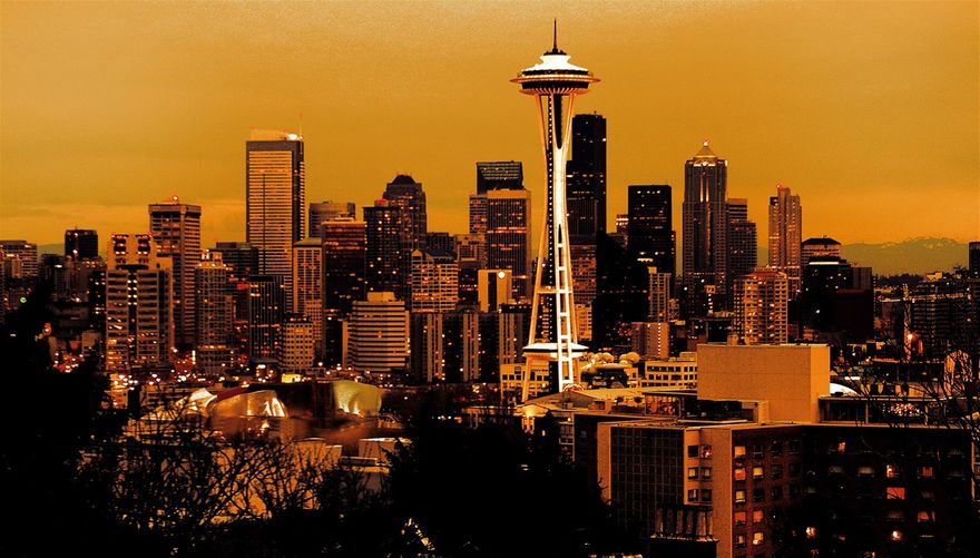 Seattles höjdpunkt. Space Needle, som byggdes för världsutställningen 1962.