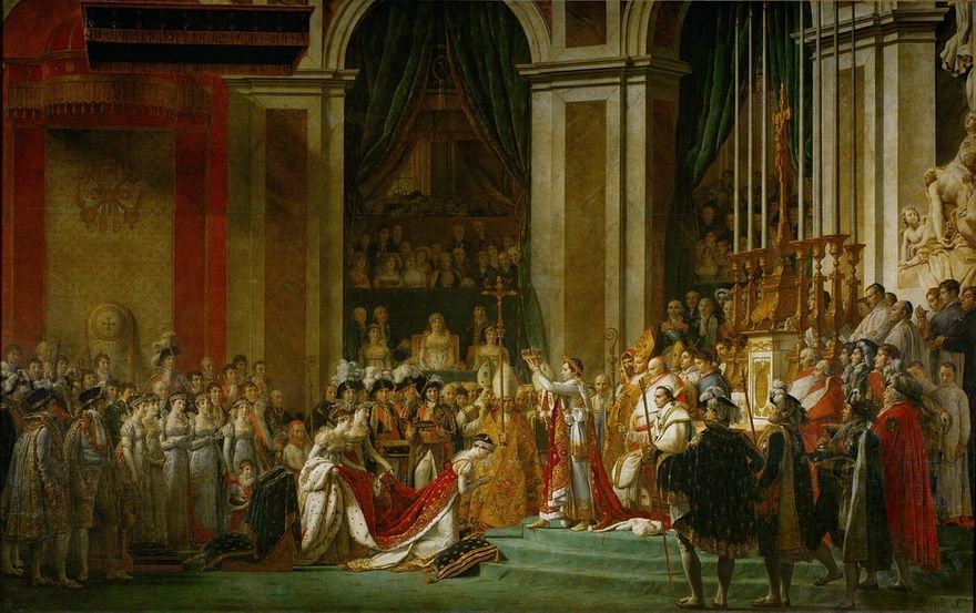 Napolion krönte sig själv. Han tyckte väl att han gjorde det bäst själv. Även om påven närvarade.