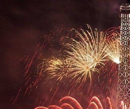 Tyrärr missade vi firandet runt Eiffeltormnet. Från Place Trocadero.