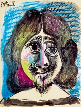 En musketör av Picasso prydde väggarna.
