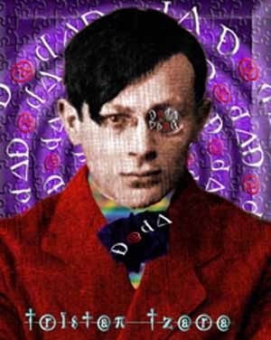 Lite dadaism kan man ju skönja i det här bilden av Tristan Tzara.