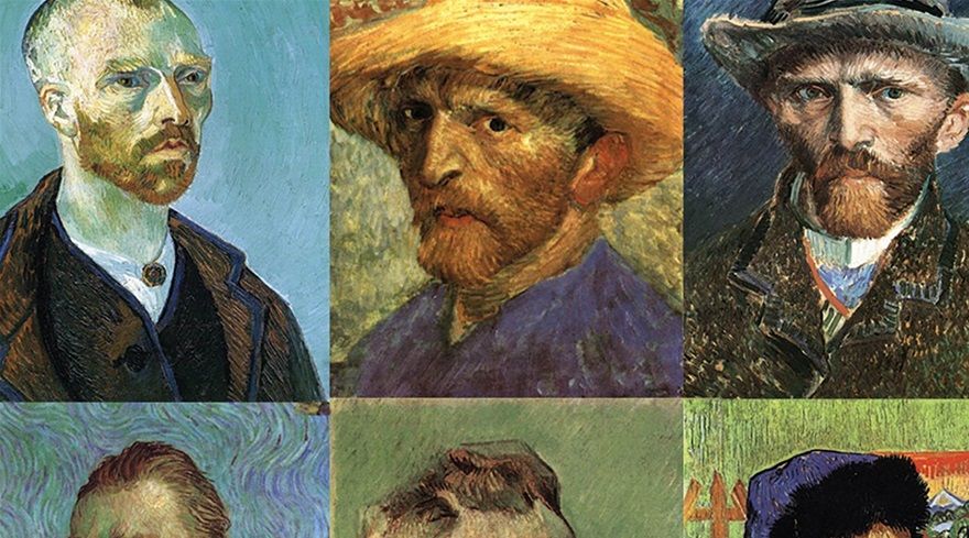 Van gogh gjorde mängder av självporträtt. Här ett axplock (you ca buy them from www.shop.vervsart.com).