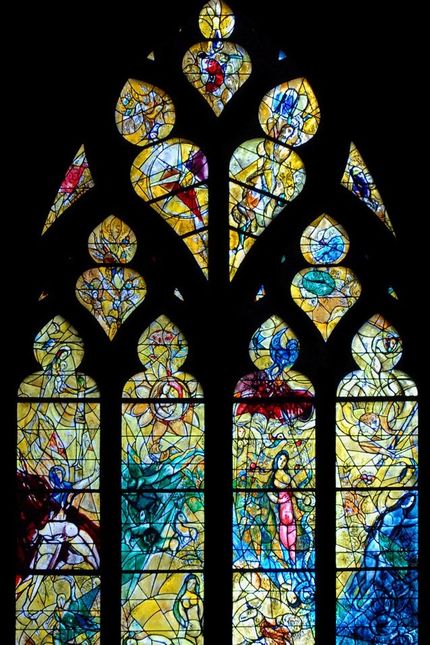 Fönser i Saint-Étienne de Mayence (St. Stephan i Mainz).