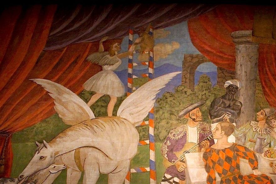 Ridån för baletten Parade av Picasso. Anses vara Picassos största målning (ca 10x16,5 m).