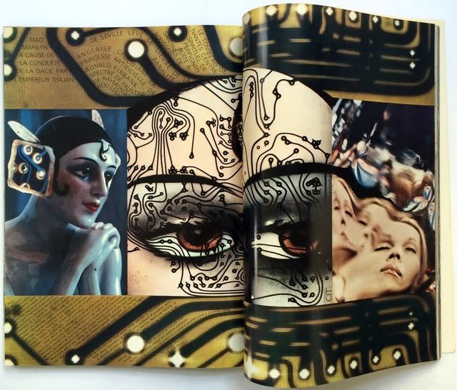 Ett uppslag i den franska utgåvan av Vouge för december 1971. Förutom Amanda Lear och Gala fanns artiklar och bilder av Mao Zedong, Proust, Ronald Firbank, Raymond Roussel...