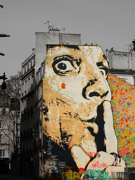 Dalí som väggmålning i Paris strax intill  Centre George Pompidou.
