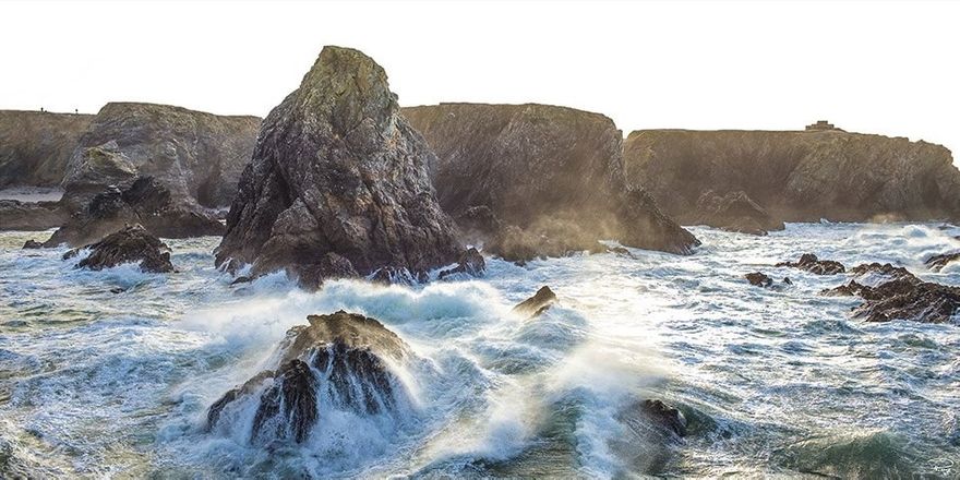 Delar av kusten runt Belle-Île-en-Mer var dramtiska. Frankrikes vildaste kust.