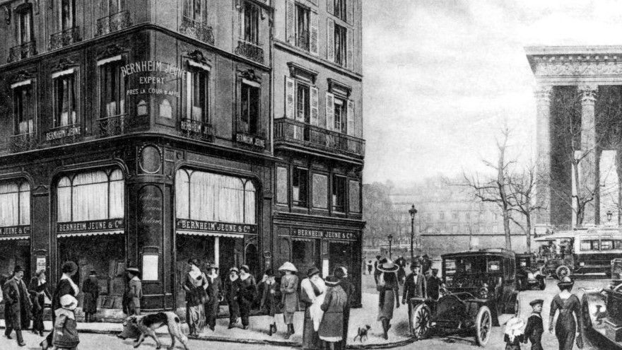Galerie Bernheim-Jeune på 25, Boulevard de la Madeléine, Paris. Ett relativt nytt galleri, som skulle komma att höja prisnivån kraftigt på målningar av den tidens modernister.