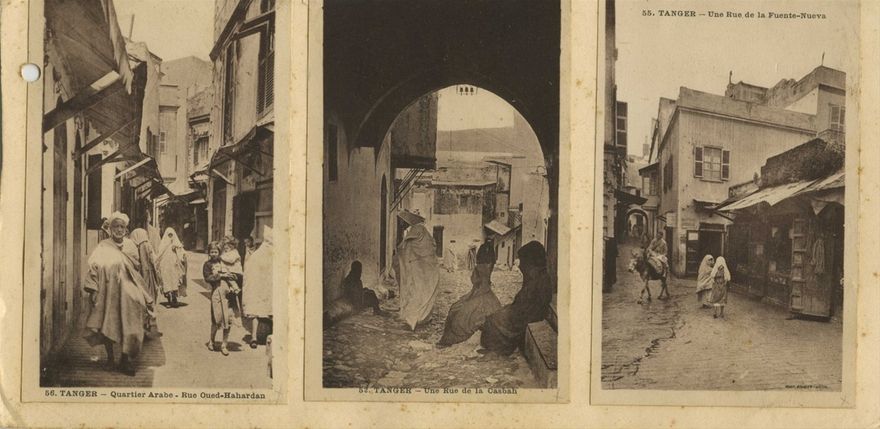 Stadsbilder från Tanger, med arabkvarteren.