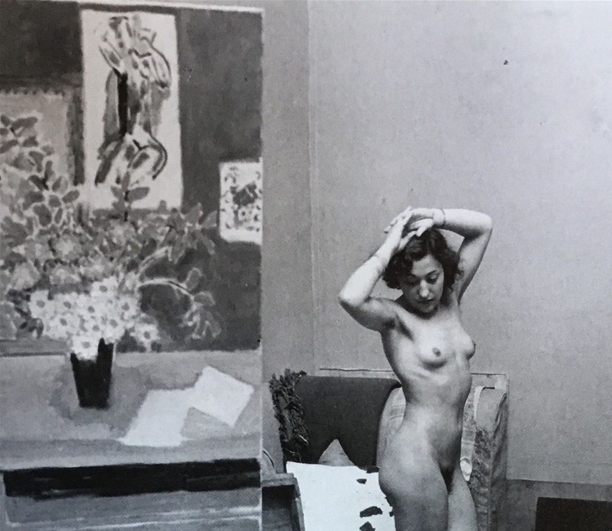 Matisse i sin nya ateljé på Rue des Plantes i Paris, tillsammans med sin modell ungerskan Wilma Javor 1939 (Foto: Brassaï).