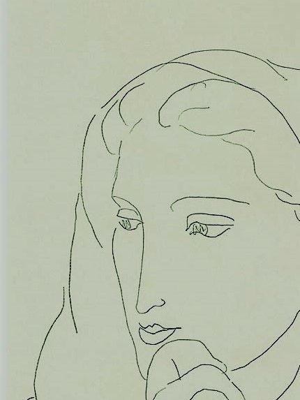Lydia och Marguite turades om att vaka över Matisse i samand med operationen (Kvinna med en huva - Lydia, 1939).