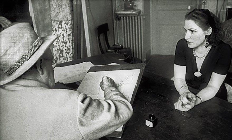 Matisse tecknar sin sekreterare och allt i allo Lydia Delectorskaya, 1944.