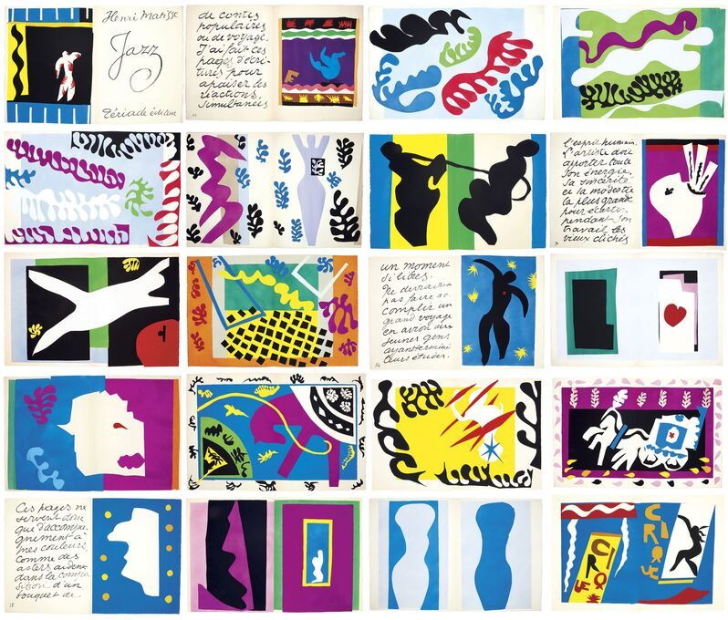 Samtliga bilder i Matisses bok Jazz, som gavs ut i en begränsad upplaga i september 1947.