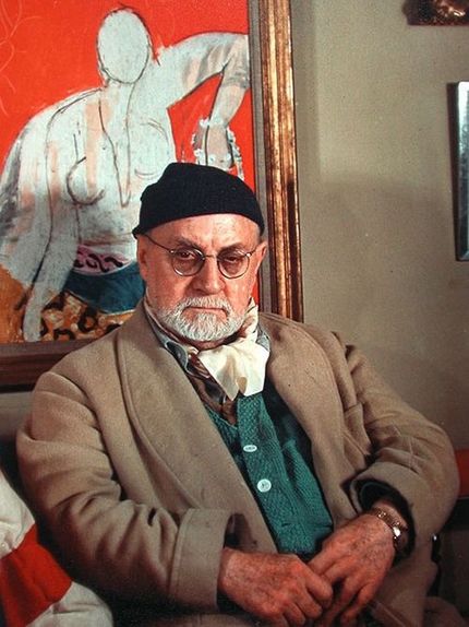 Matisse i sin våning på Boulevard Montparnasse 1948.