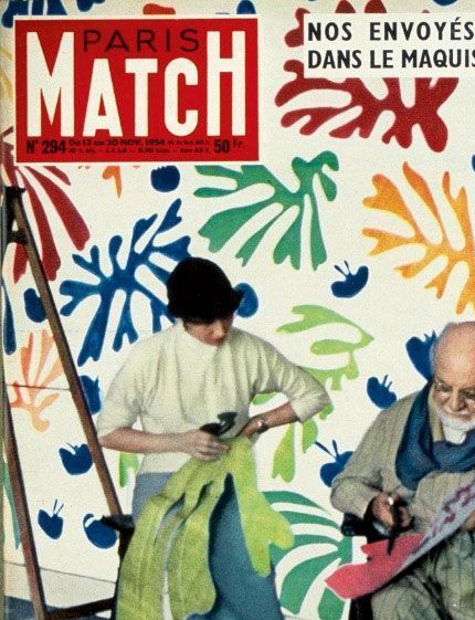 Matisse med en av sina assistenter arbetar med 
