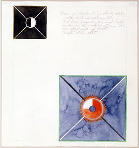 Atomserien nr 8. ”Atomen på eterplanet är i ständig växling mellan vhila och verksamhet. Vid vila drages den sig inåt. Detta verkar på jordiska atomen såsom utgifvande av kraft. Kraften stötes utåt”.