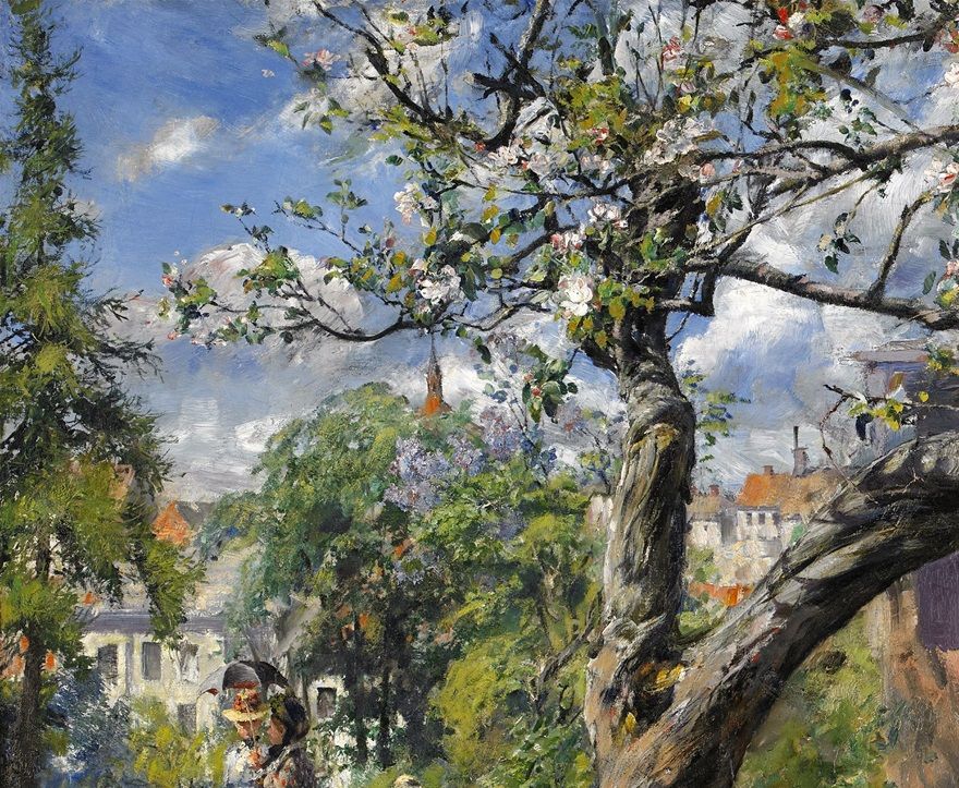 Carl Larsson bodde granne med Albert Engström på Åsögatan. Han kunde redan då försköna tillvaron, här med ett motiv från hans trädgård: 