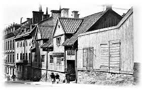 Hökens gata 5, gårdsinteriör. I de hör krokarna hyrde Isaac ett litet rum.