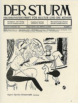 Tidskiften Der Sturm med Sigrid Hjerténs teckning.