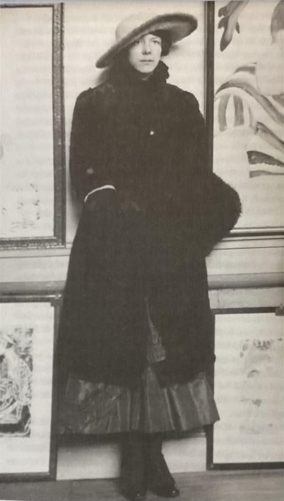Sigrid Hjertén på de svenska modernisternas samlingsutställning i Köpenhamn 1916.