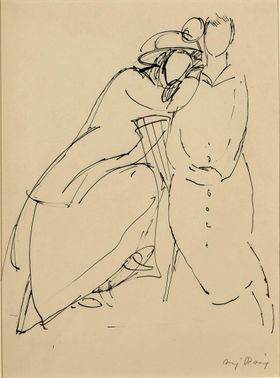 Vera Nilsson och Sigrid Hjertén i ateljén, ca 1914 av Maj Bring.