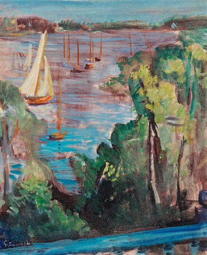 Utsikt från ateljén i Saltsjöbaden, u.å. av Isaac Grünewald.