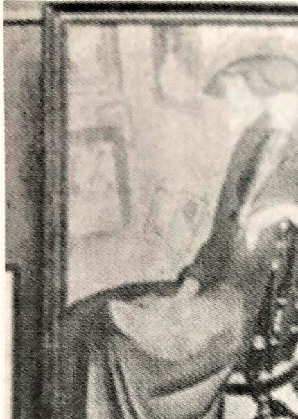 Isaac med en av sina målningar av hustrun Sigrid, 1916.
