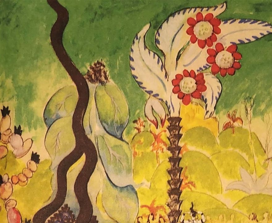 Scendekor för Operan ”Simson och Delila” (Delilas trädgård), 1920-1921 av Isaac Grünewald.