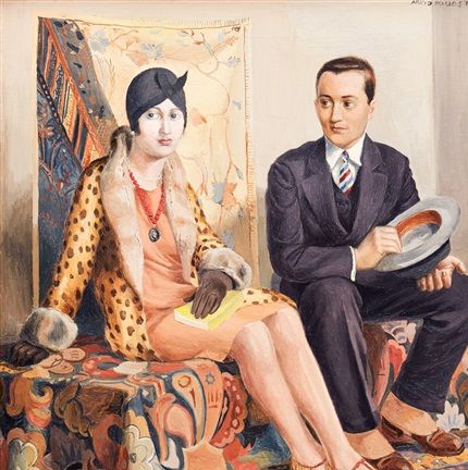 Thora och Nils (von) Dardel avbildade av Arvid Fougstedt.